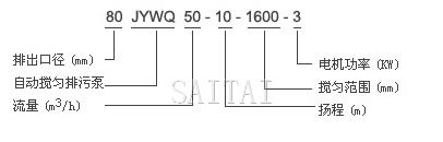 JYWQ、JPWQ系列自动搅匀排污泵型号说明